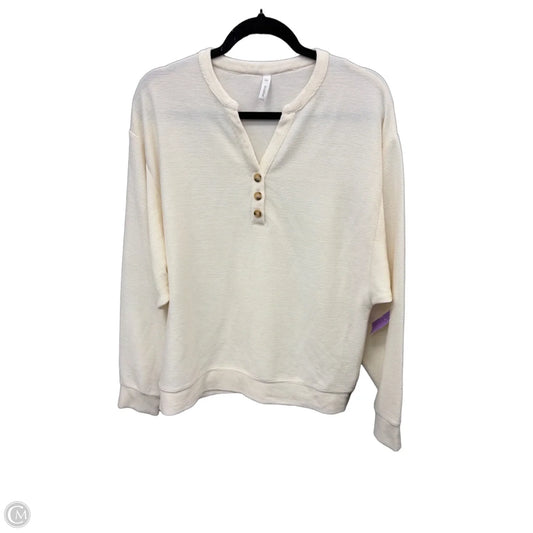 Top Long Sleeve By Wishlist In Cream, Size: S