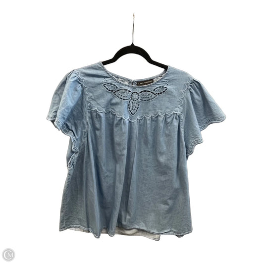 Top Short Sleeve By Lane Bryant In Blue Denim, Size: Xxl