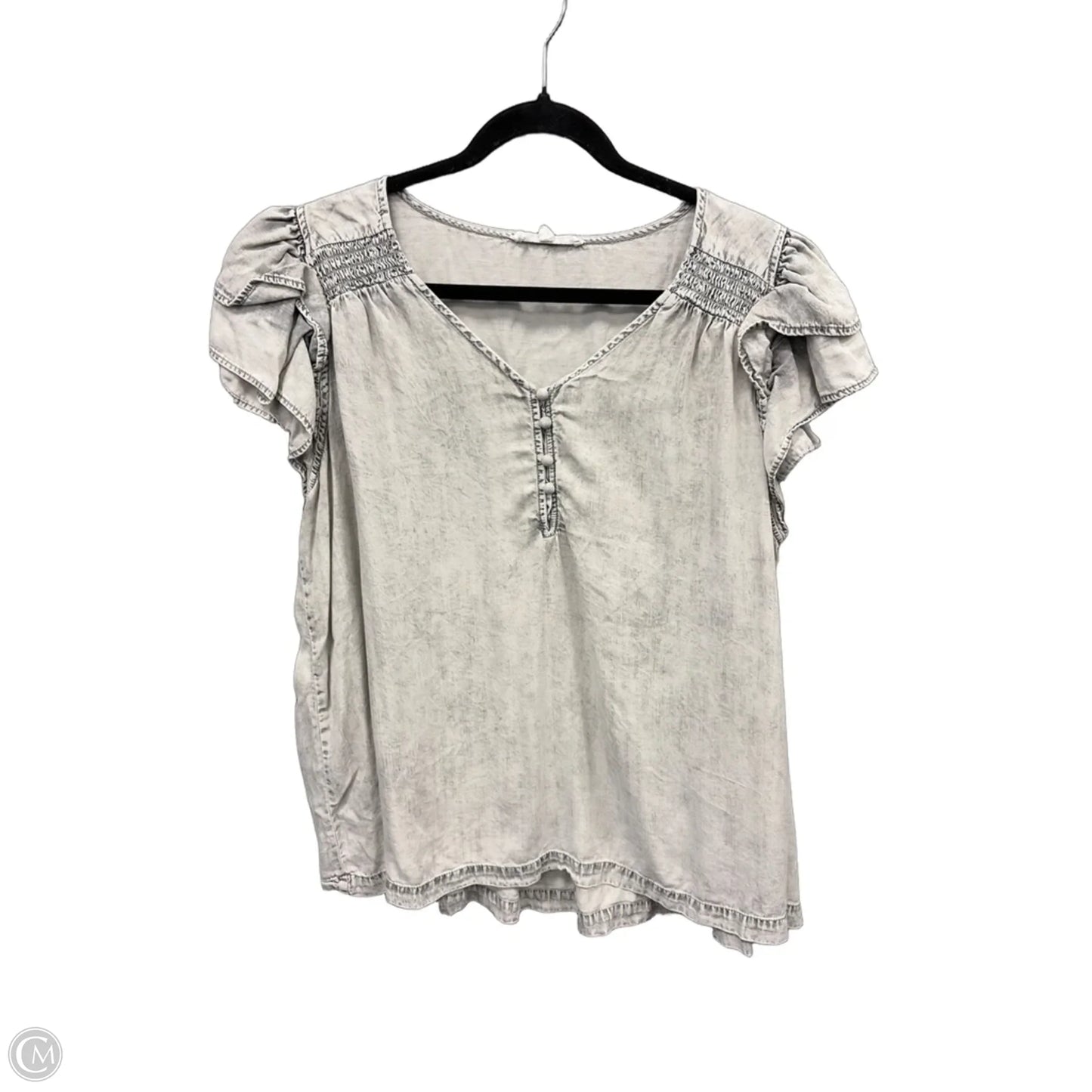 Top Short Sleeve By Jane And Delancey In Grey, Size: 1x