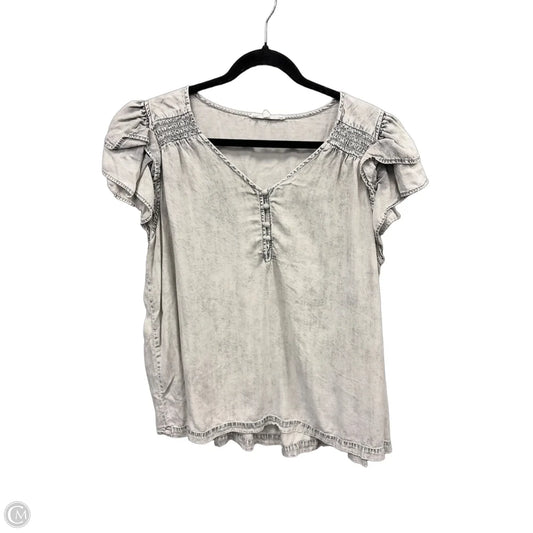 Top Short Sleeve By Jane And Delancey In Grey, Size: 1x
