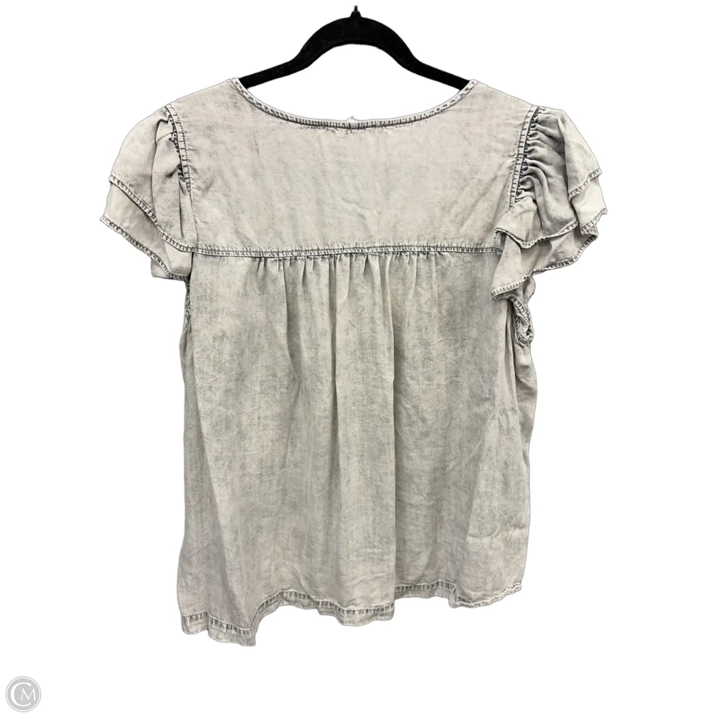 Top Short Sleeve By Jane And Delancey In Grey, Size: 1x