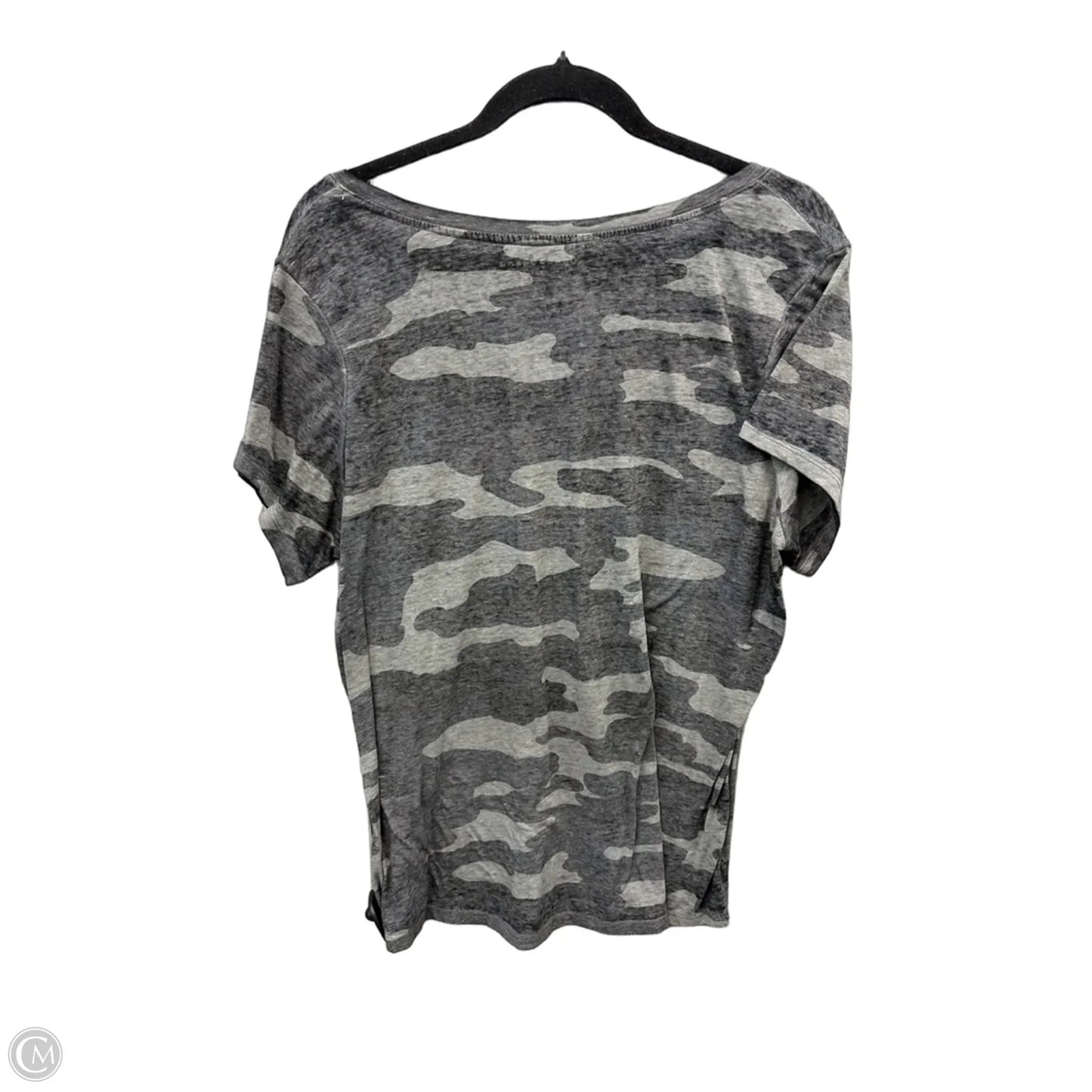 Top Short Sleeve By Lucky Brand In Camouflage Print, Size: 1x