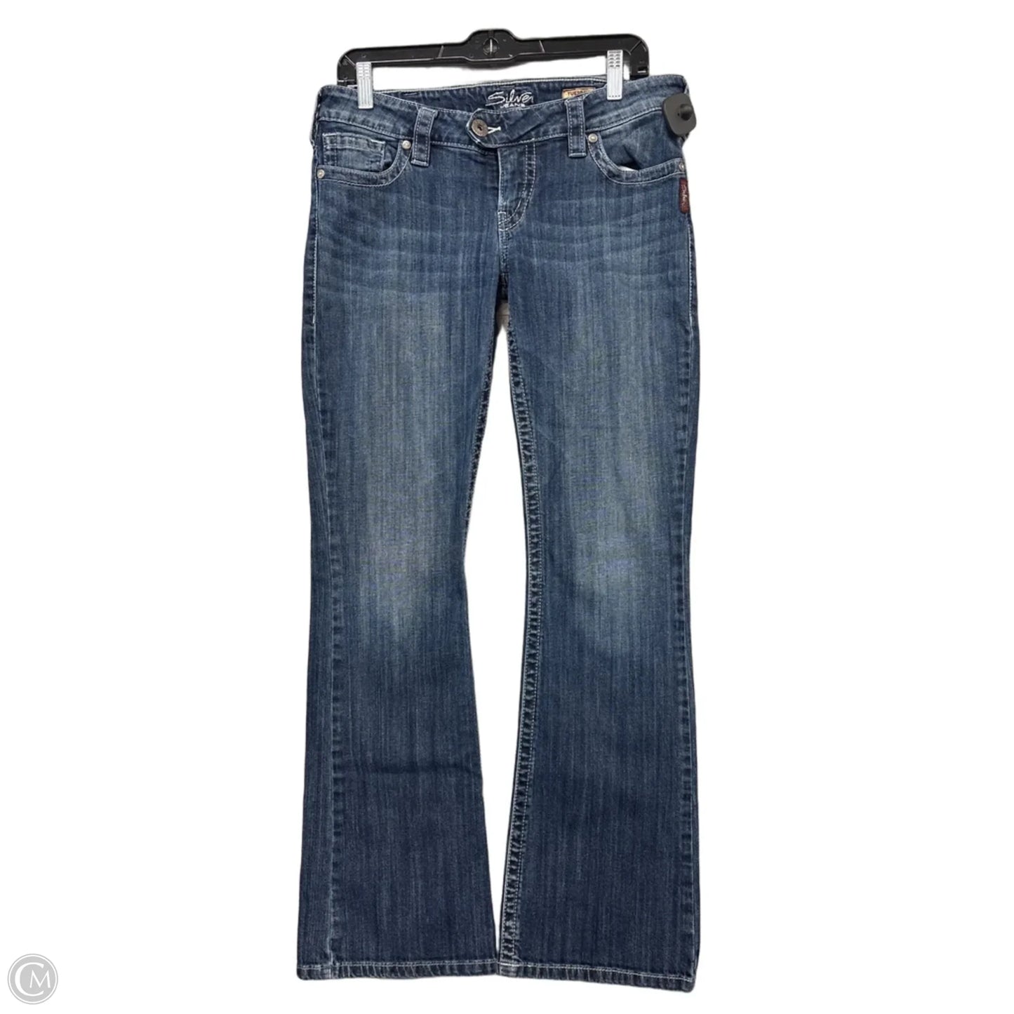 Jeans Boot Cut By Silver In Blue Denim, Size: 12