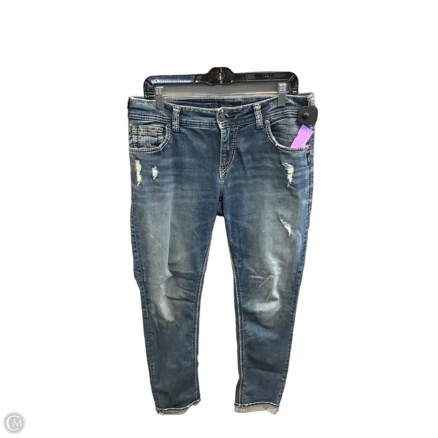 Jeans Skinny By Silver In Blue Denim, Size: 10