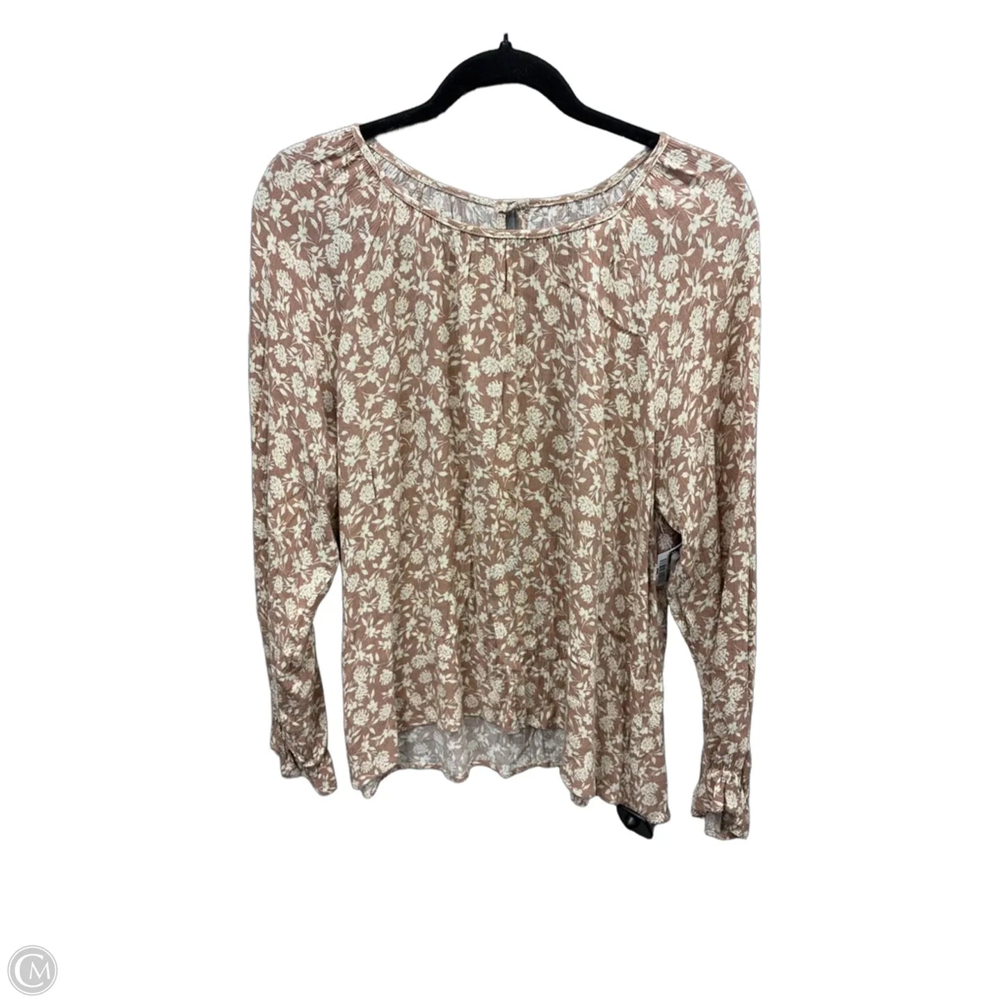 Tunic Long Sleeve By Clothes Mentor In Brown, Size: S