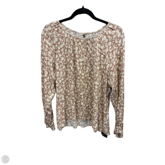 Tunic Long Sleeve By Clothes Mentor In Brown, Size: S