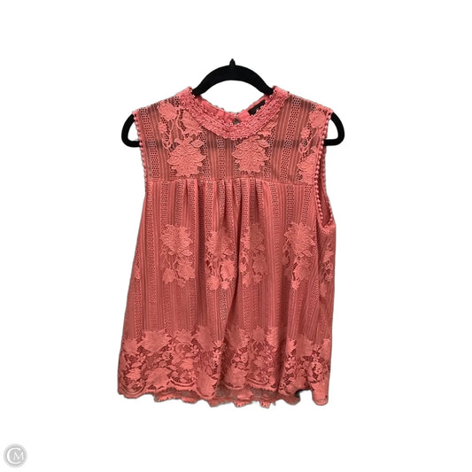 Top Sleeveless By Worthington In Pink, Size: Xxl