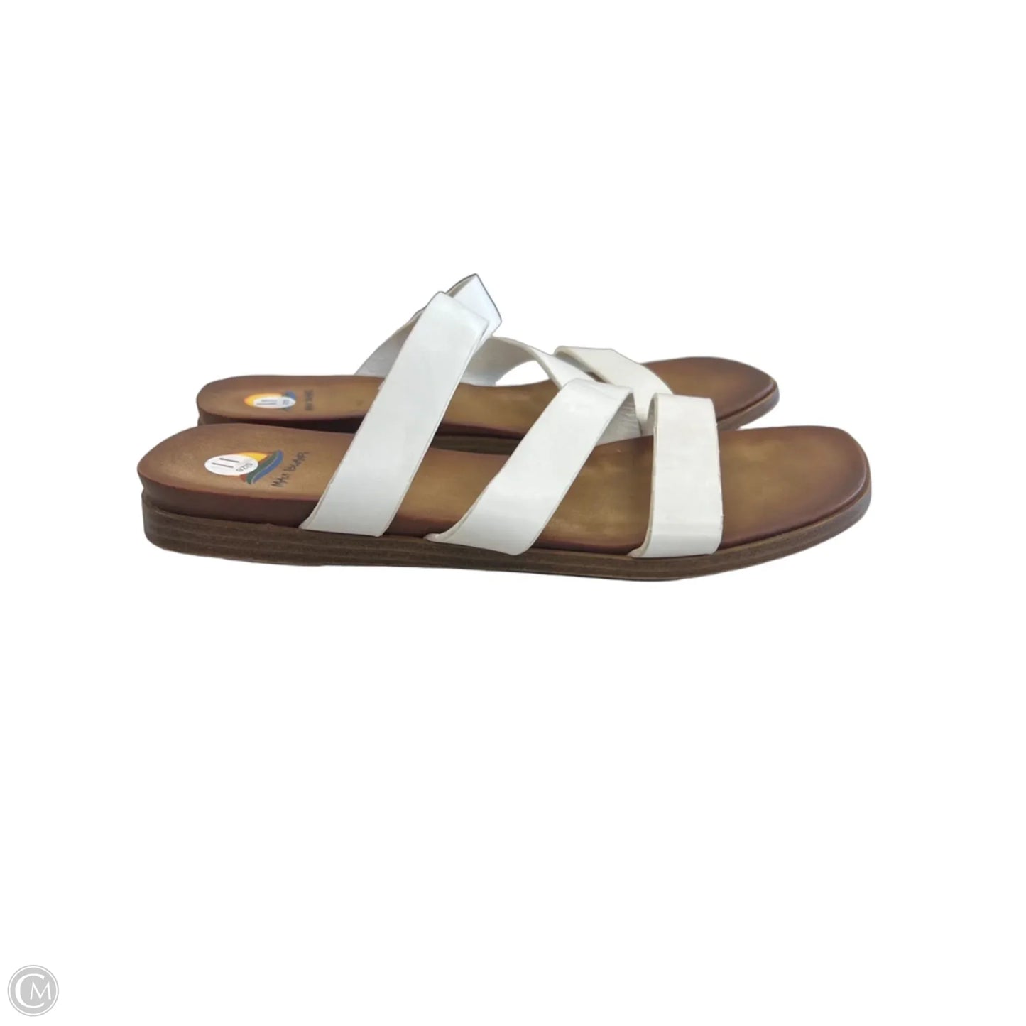 Sandals Flats By Clothes Mentor In White, Size: 11