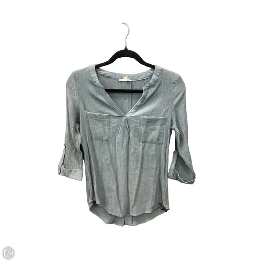 Tunic 3/4 Sleeve By E&m In Blue, Size: S