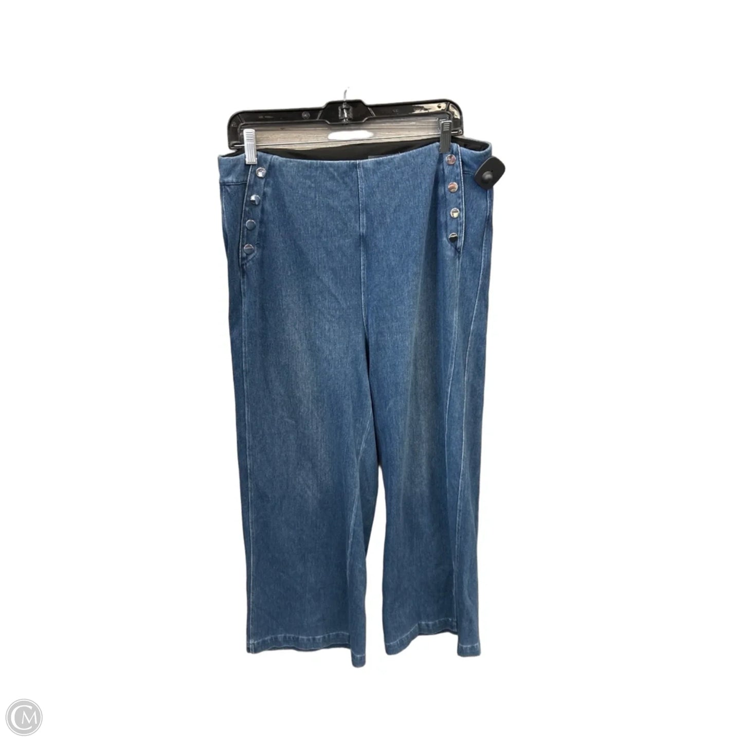 Jeans Wide Leg By Lysse In Blue Denim, Size: 14