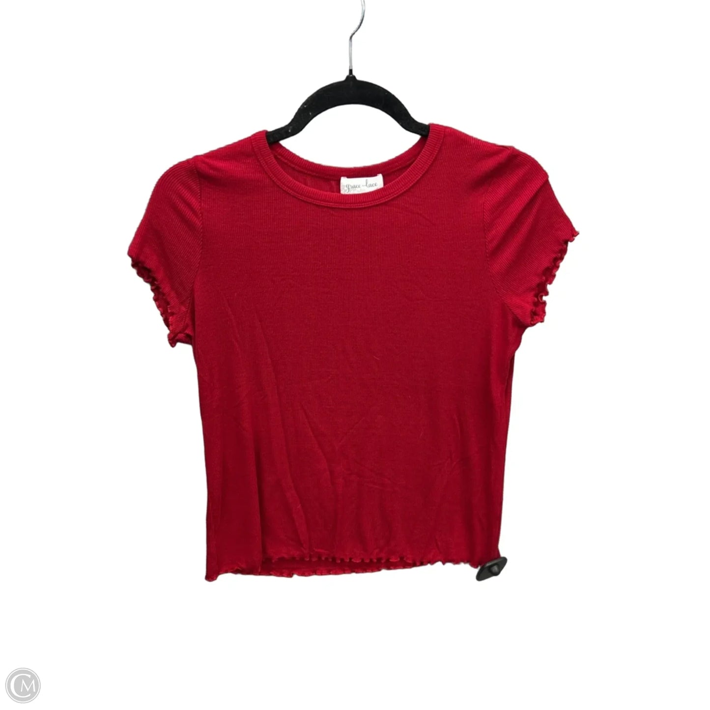 Top Short Sleeve Basic By Grace & Lace In Red, Size: S