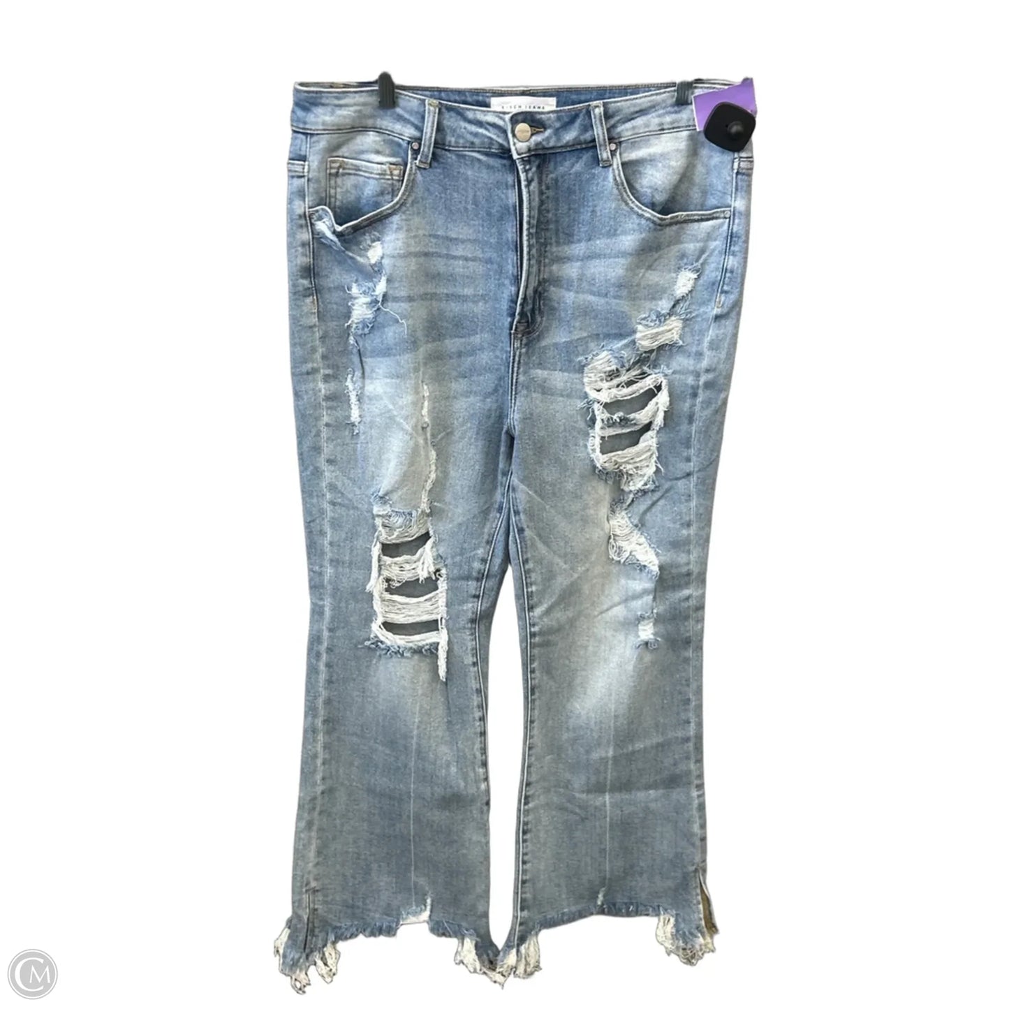 Jeans Flared By Risen In Blue Denim, Size: 16