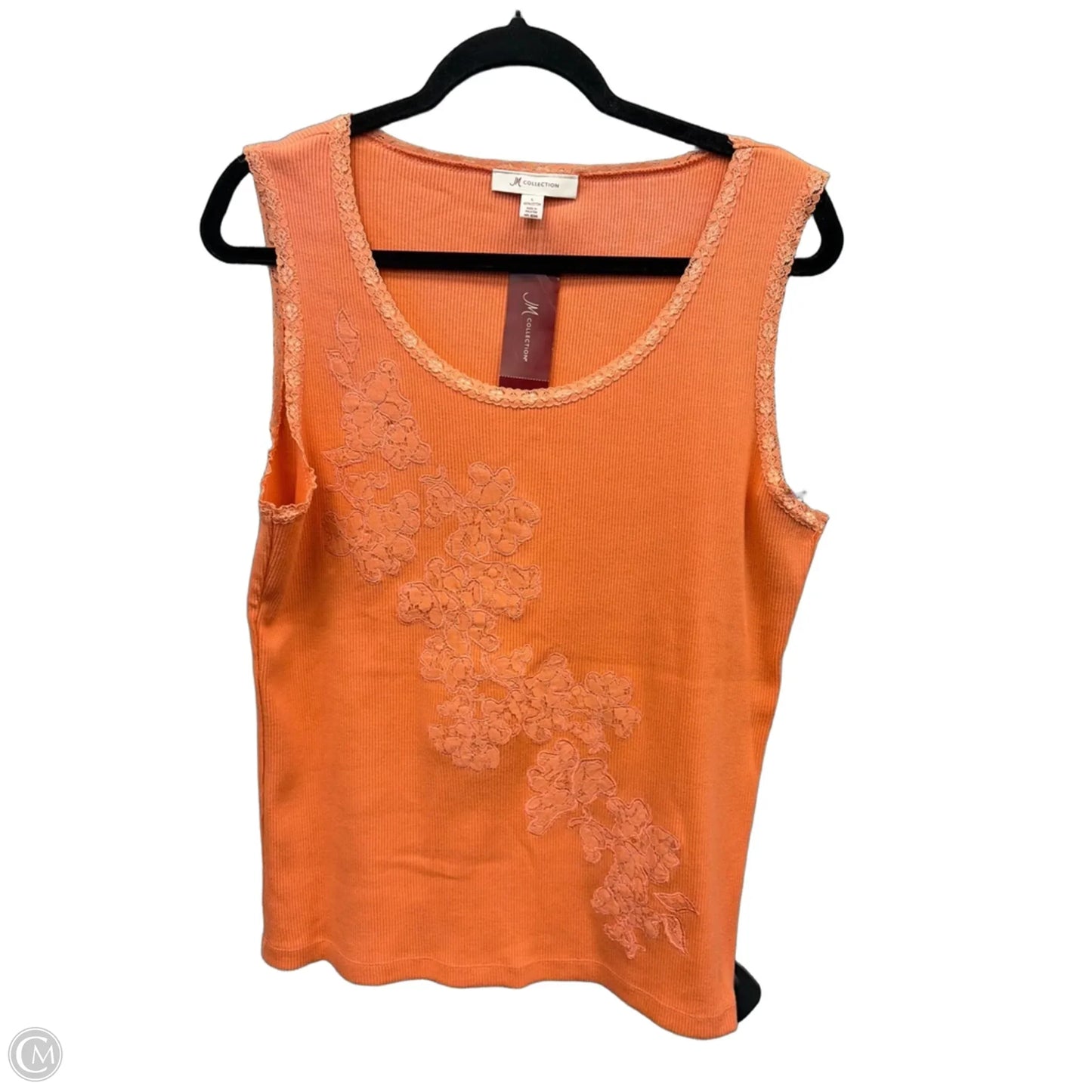 Top Sleeveless By Jm Collections In Orange, Size: L