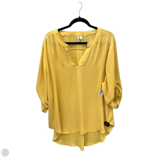 Tunic 3/4 Sleeve By Cato In Yellow, Size: 3x