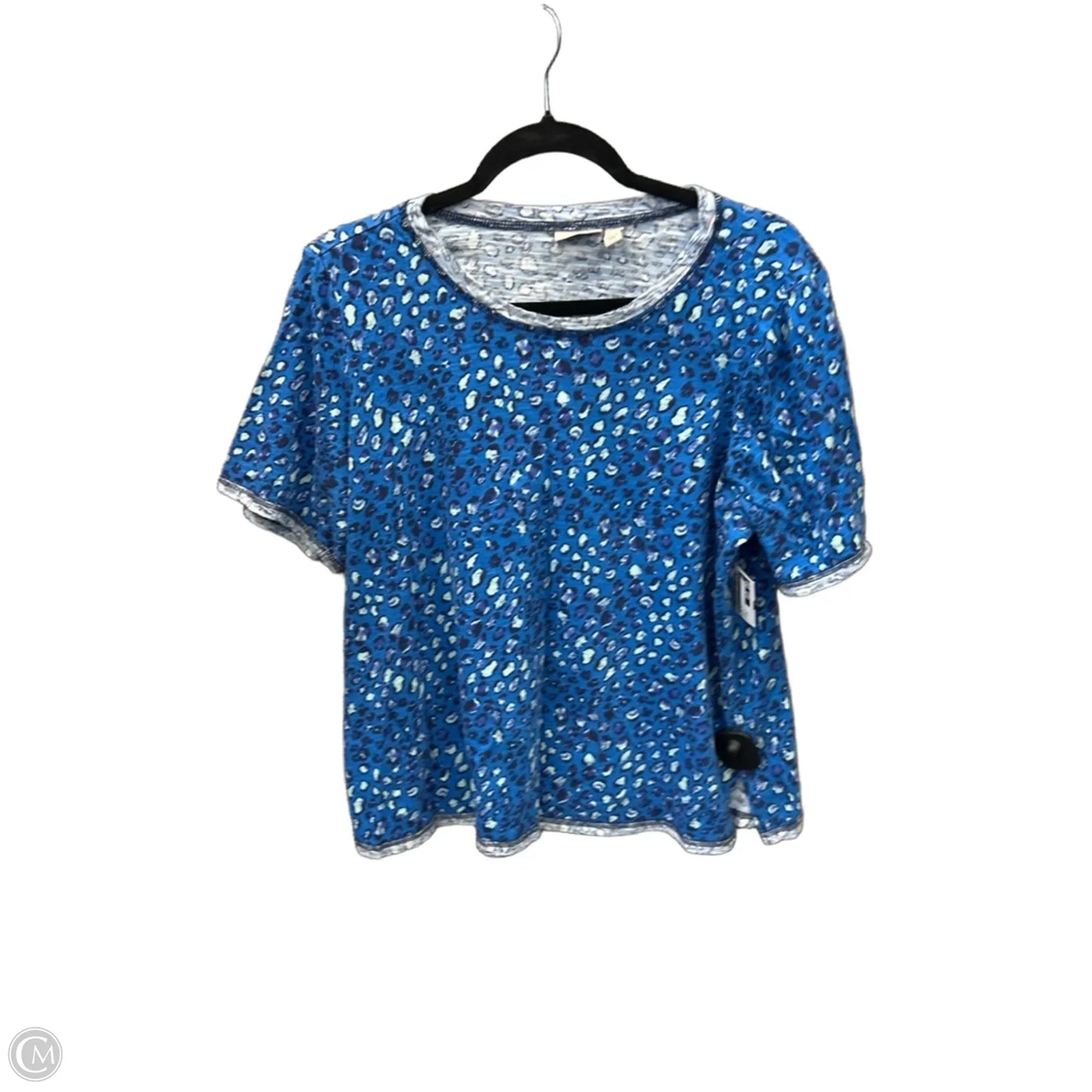 Top Short Sleeve By Logo In Blue, Size: 1x