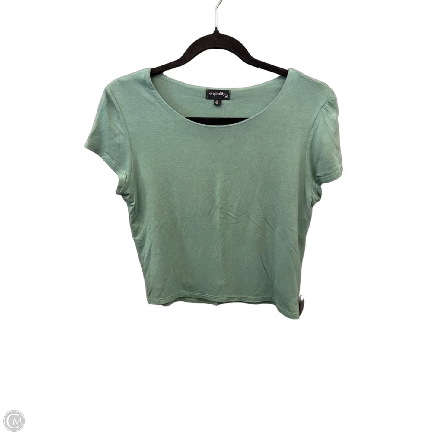 Top Short Sleeve Basic By Originality In Green, Size: L