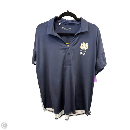 Athletic Top Short Sleeve By Under Armour In Navy, Size: 2x