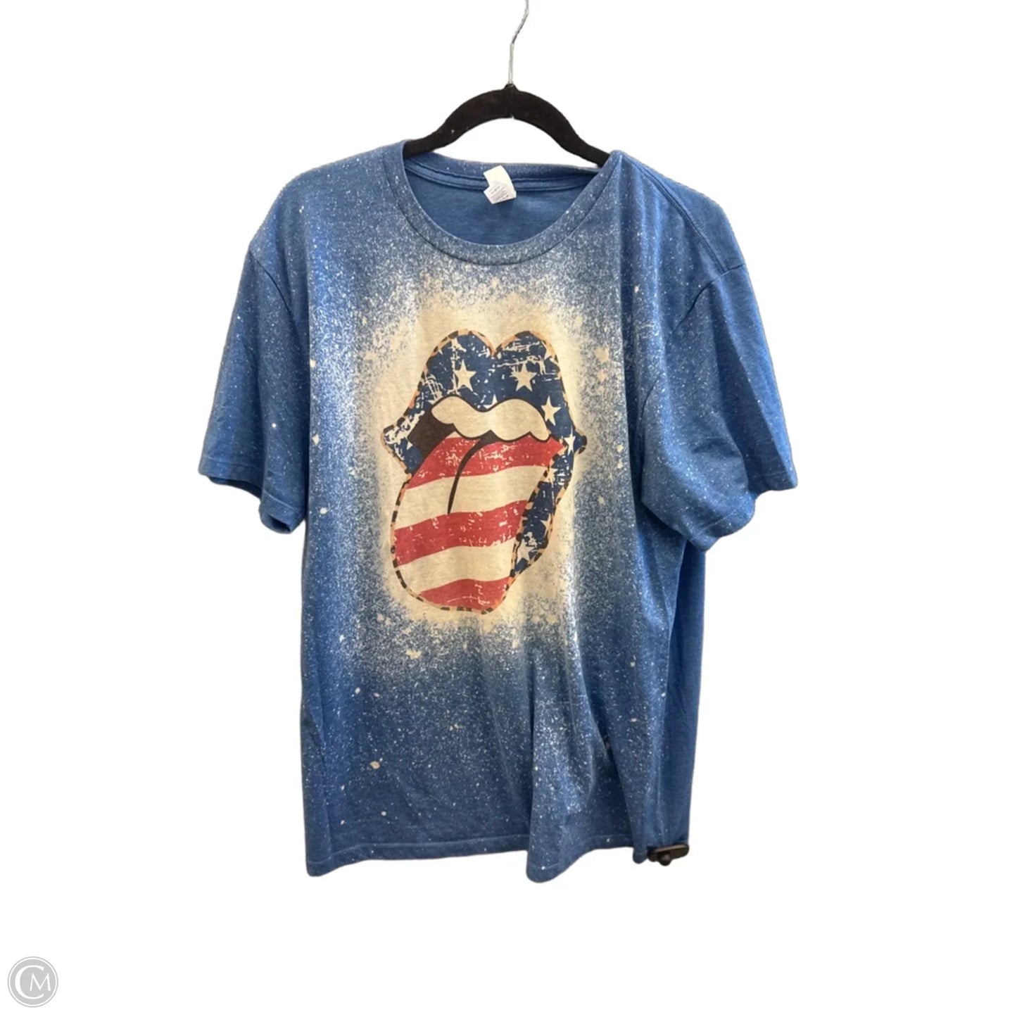 Top Short Sleeve By Tultex In Tie Dye Print, Size: L