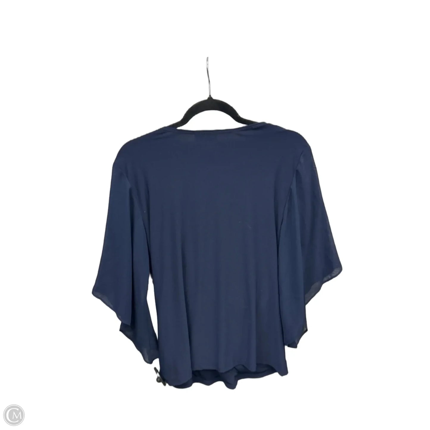 Blouse 3/4 Sleeve By Msk In Navy, Size: L