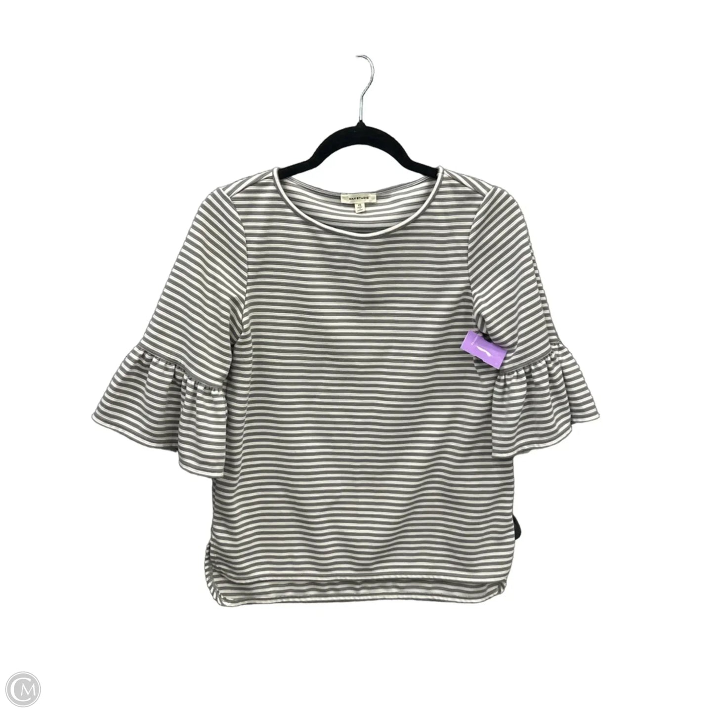 Top 3/4 Sleeve By Max Studio In Striped Pattern, Size: Xs