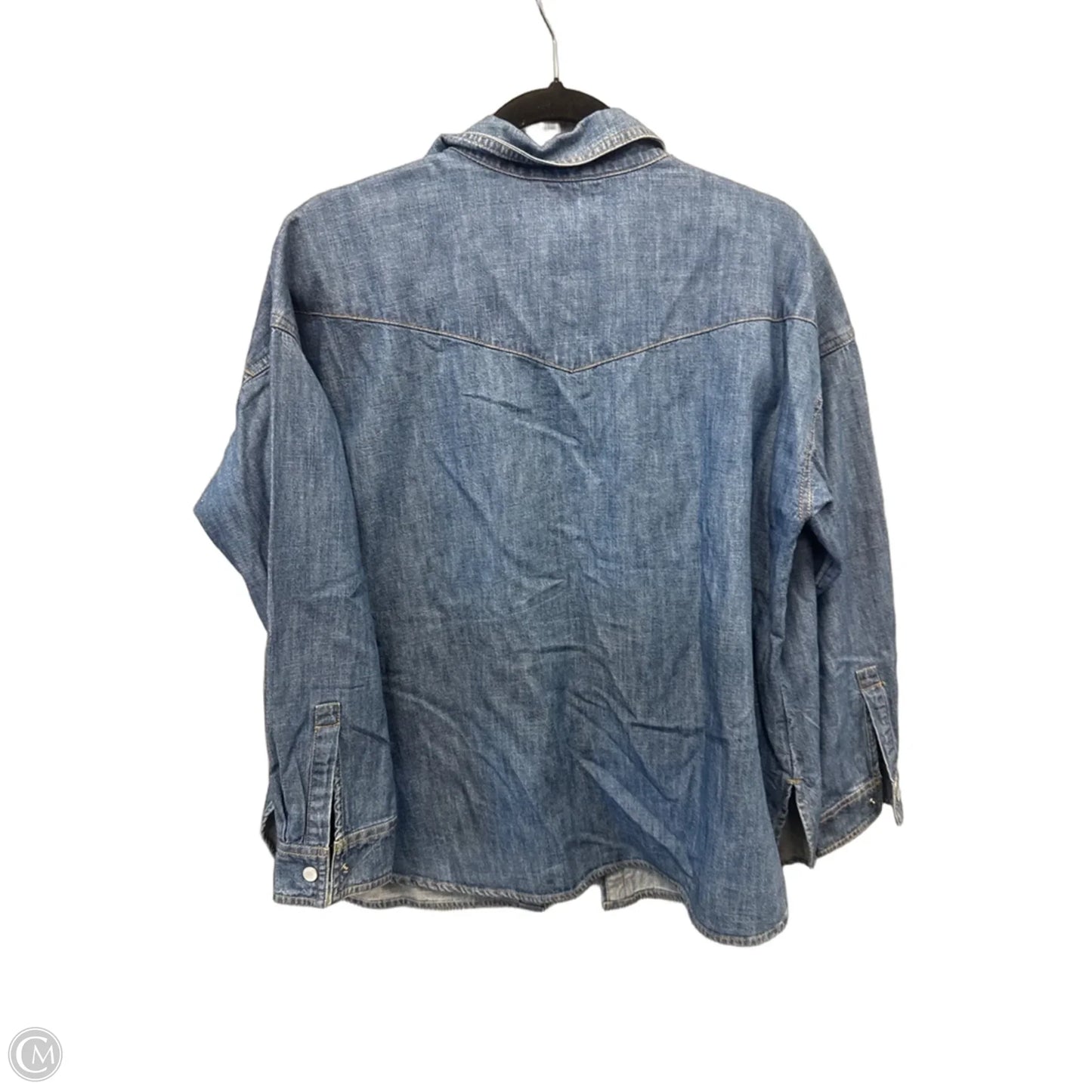 Top Long Sleeve By Loft In Blue Denim, Size: M