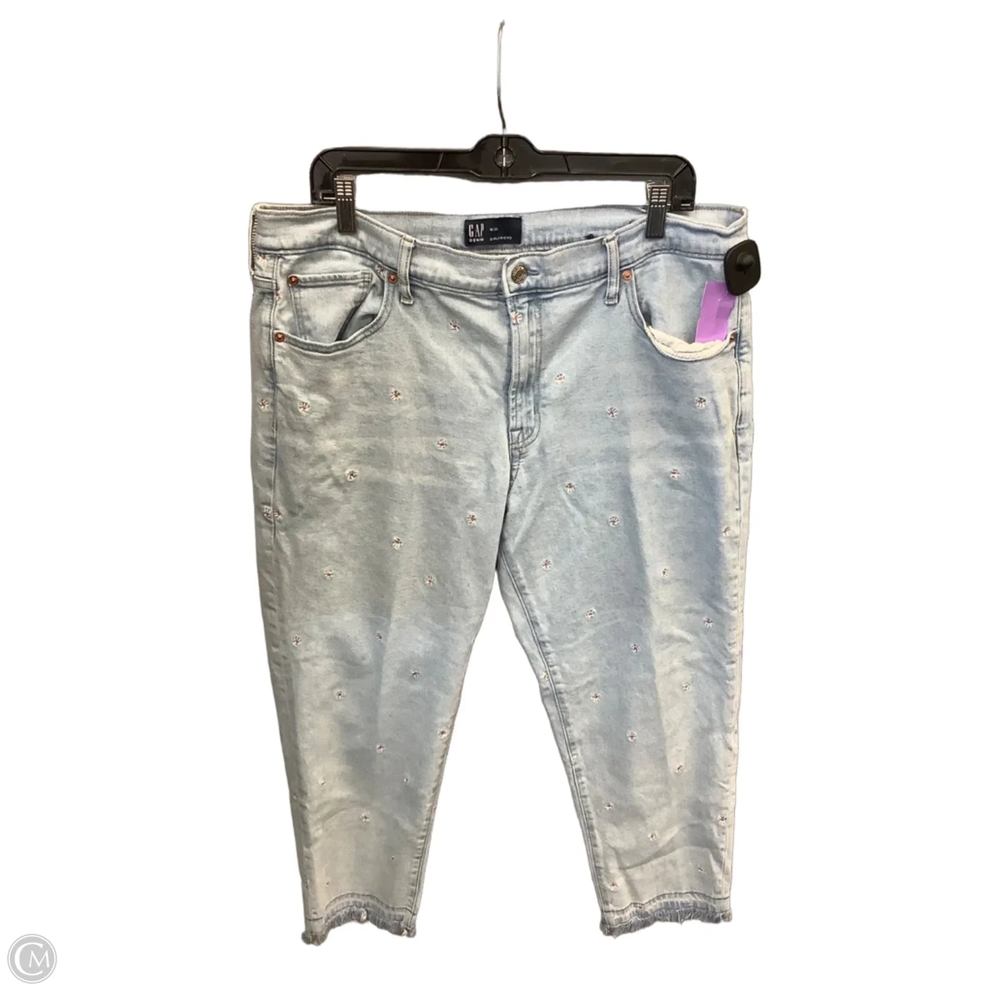 Jeans Straight By Gap In Blue Denim, Size: 16
