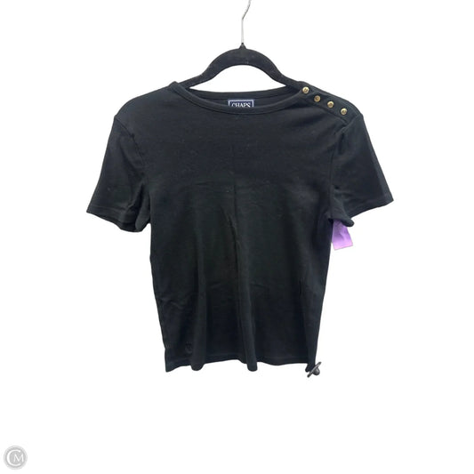 Top Short Sleeve By Chaps In Black, Size: S