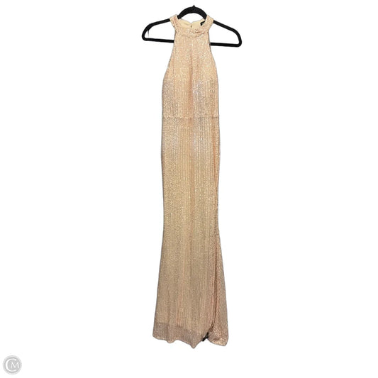 Dress Party Long By Clothes Mentor In Gold, Size: S