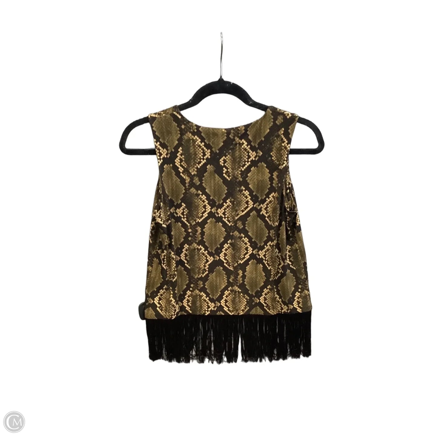 Top Sleeveless By Michael By Michael Kors In Black & Gold, Size: S