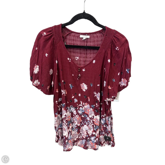 Top Short Sleeve By Maurices In Floral Print, Size: Xxl