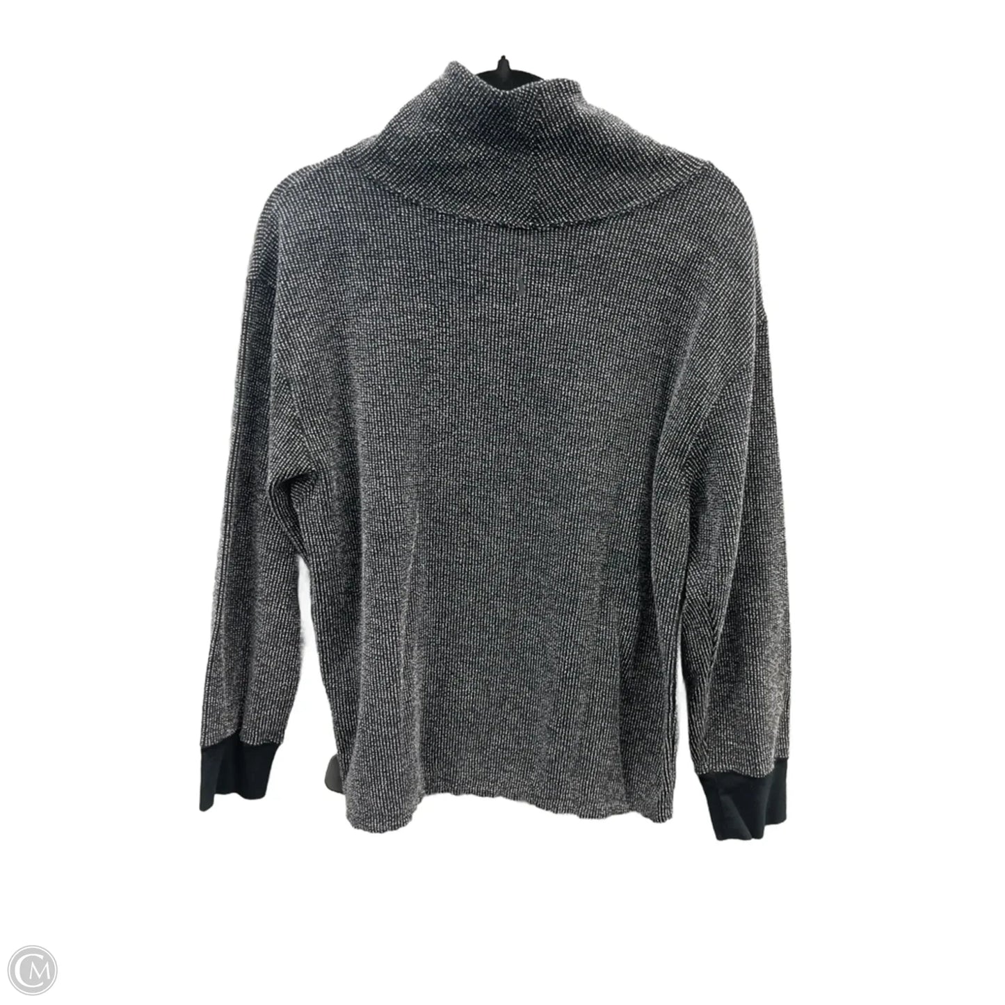 Athletic Top Long Sleeve Collar By Nike In Black, Size: M