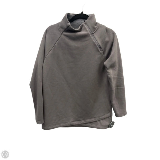 Athletic Top Long Sleeve Collar By Mta Sport In Grey, Size: S