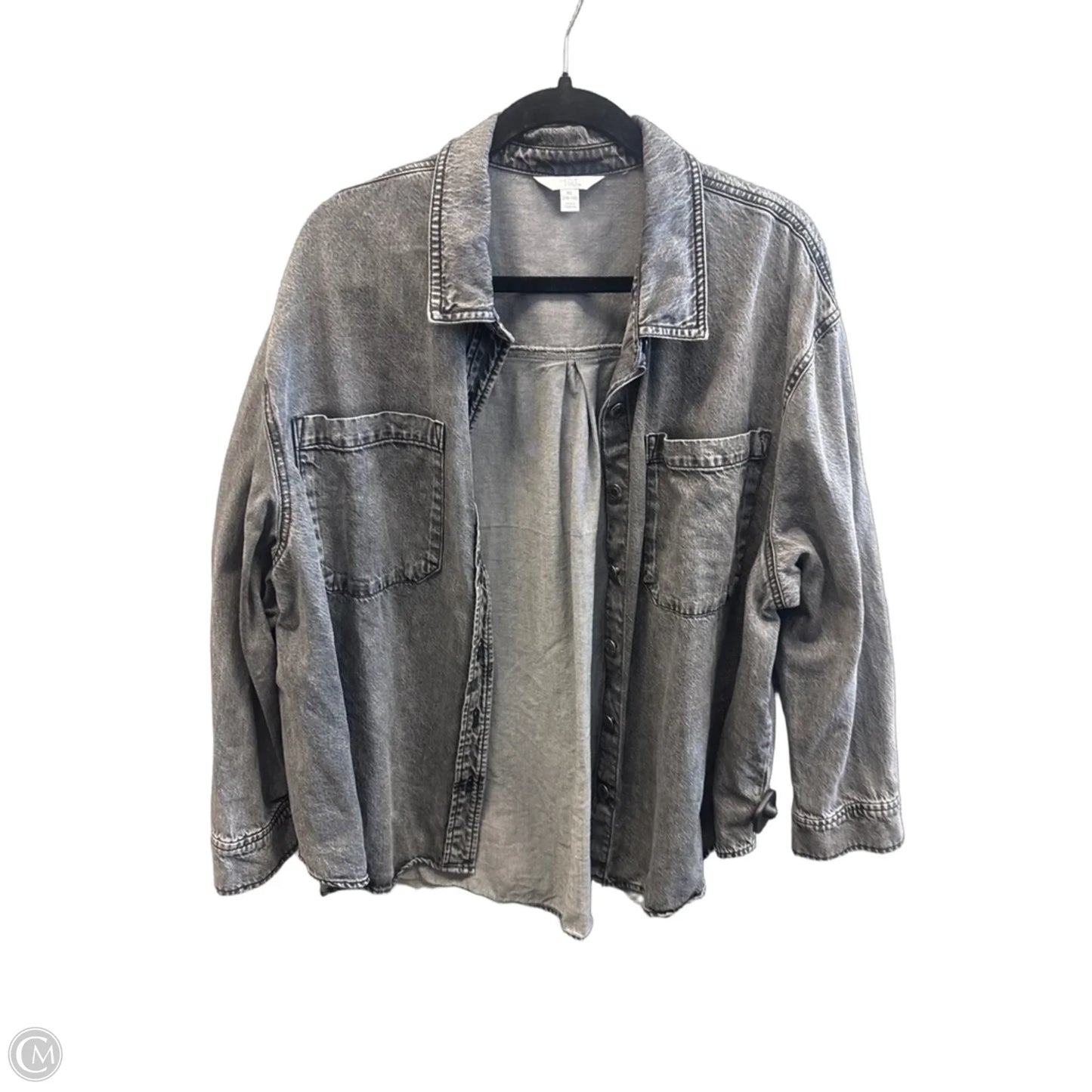 Jacket Denim By Time And Tru In Black Denim, Size: Xl