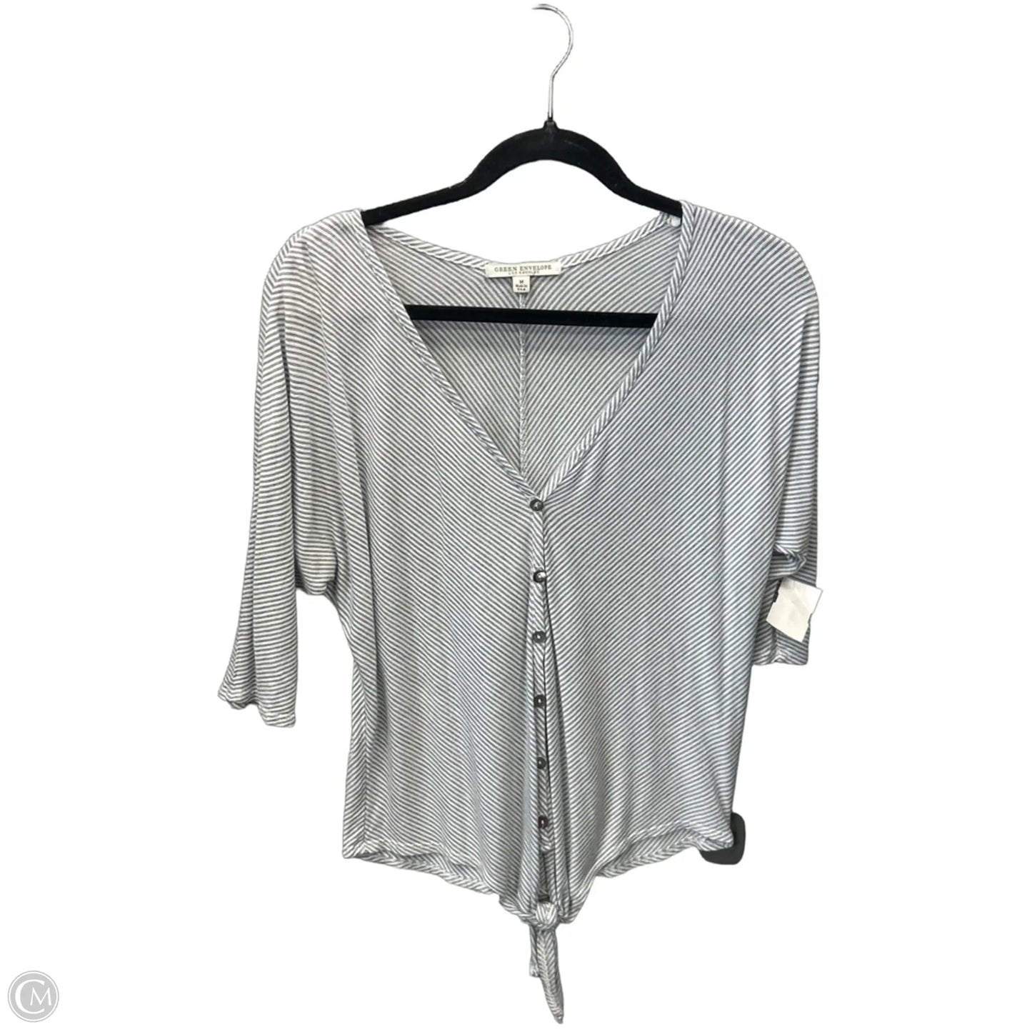 Top Short Sleeve By Green Envelope In Striped Pattern, Size: M