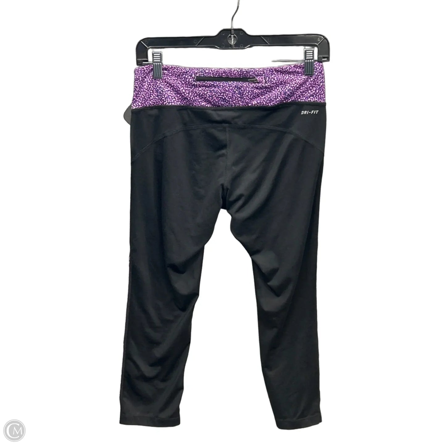Athletic Leggings Capris By Nike In Black & Purple, Size: M