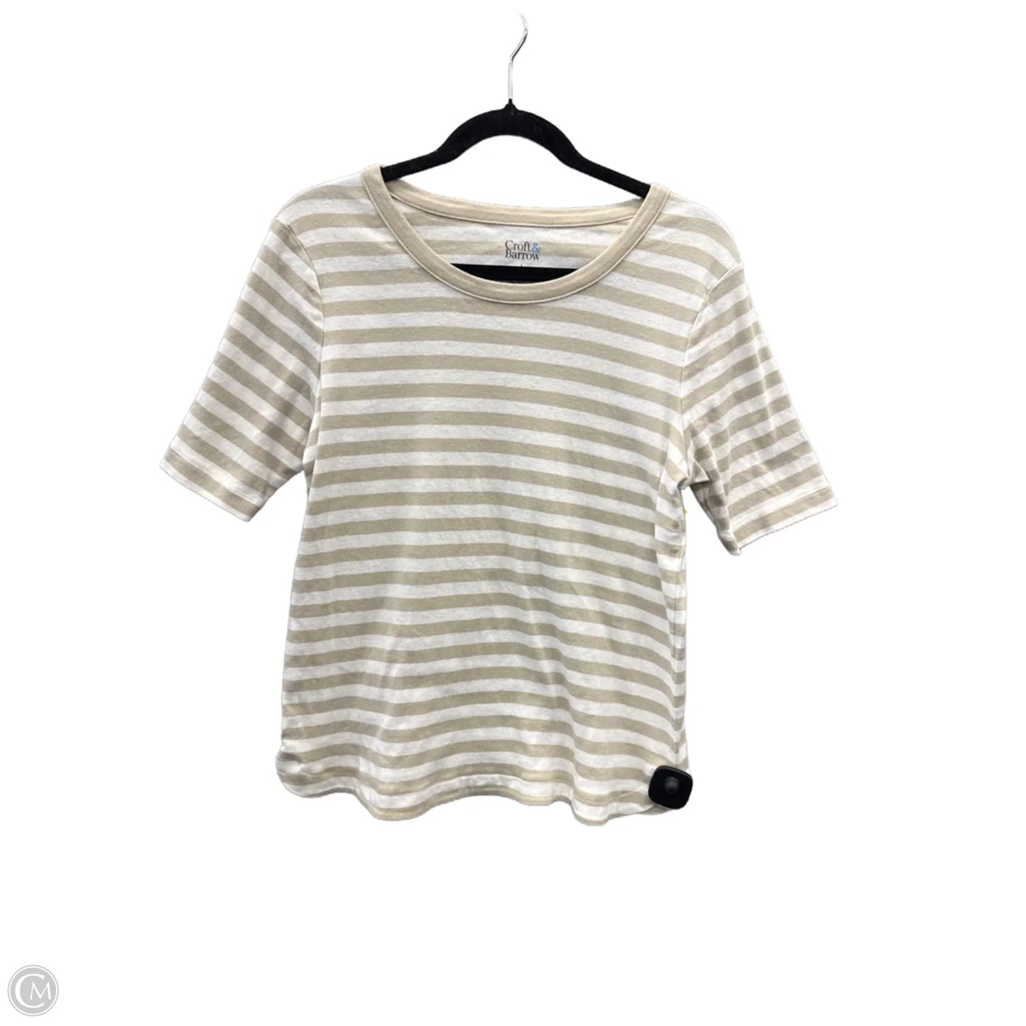 Top Short Sleeve By Croft And Barrow In Striped Pattern, Size: L