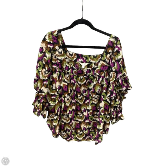 Top Short Sleeve By Terra & Sky In Multi-colored, Size: 3x