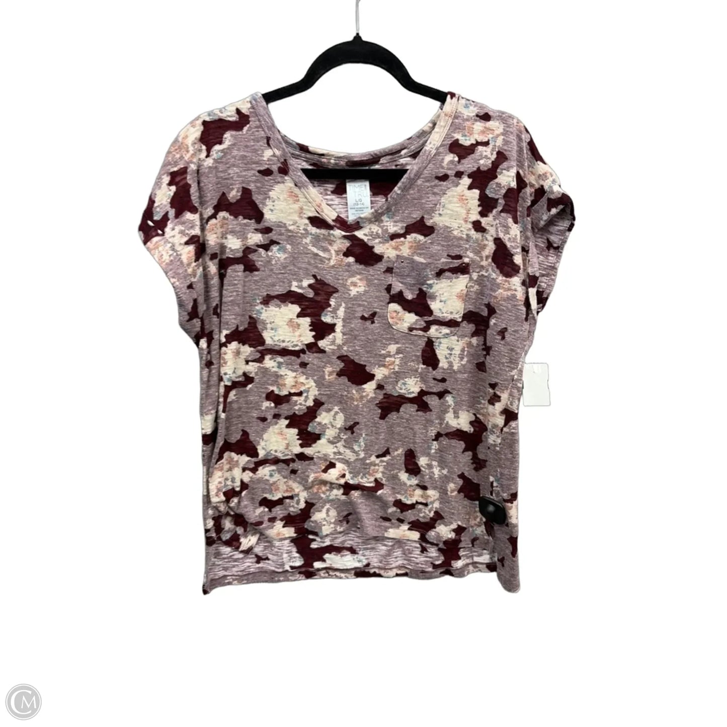 Top Short Sleeve By Time And Tru In Purple, Size: L