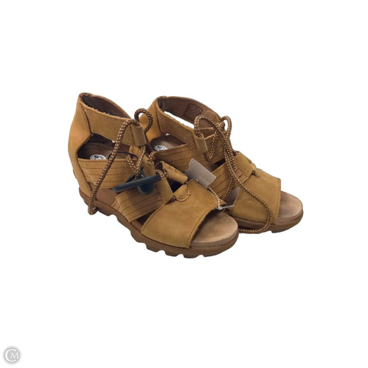 Sandals Heels Wedge By Sorel In Brown, Size: 6.5