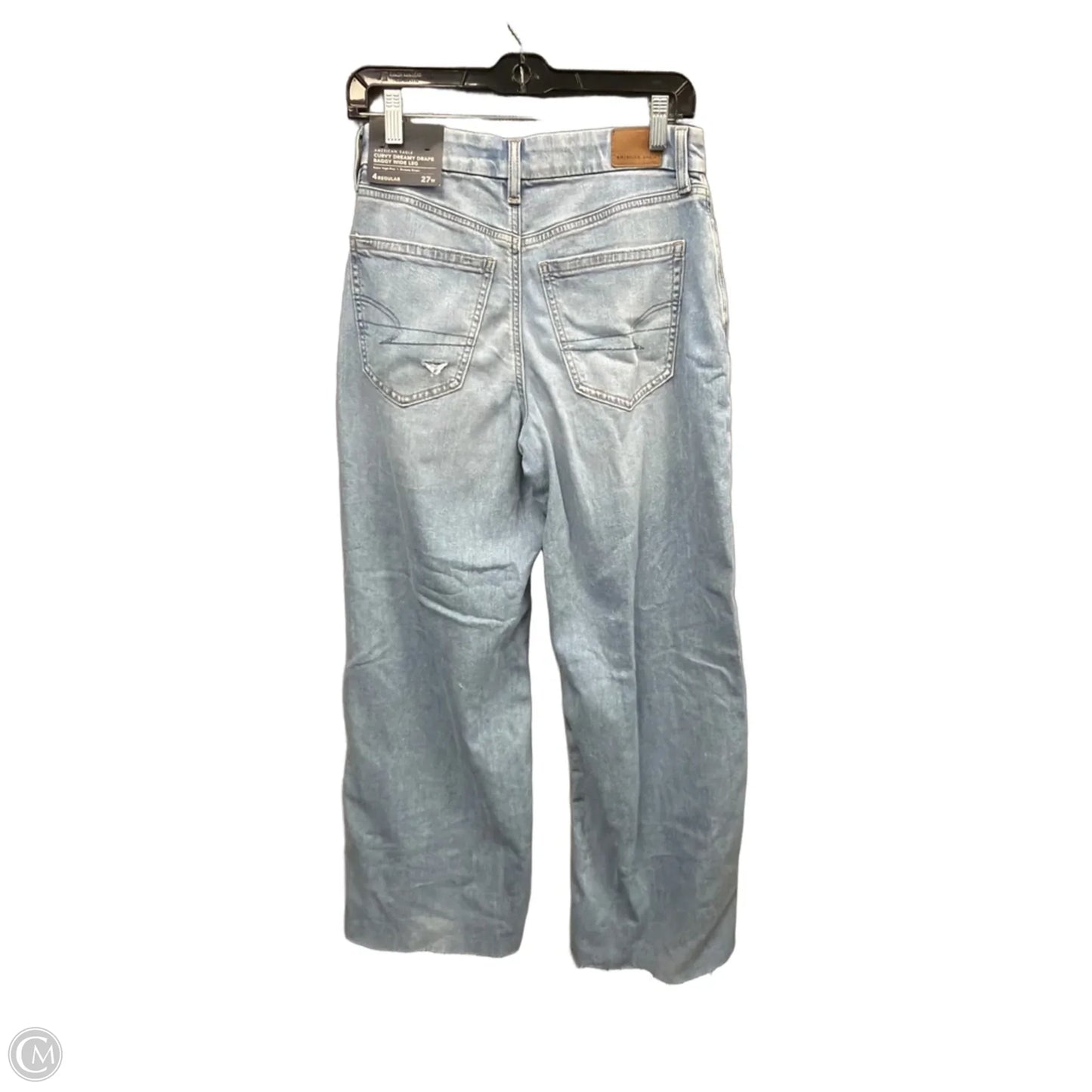 Jeans Wide Leg By American Eagle In Blue Denim, Size: 4