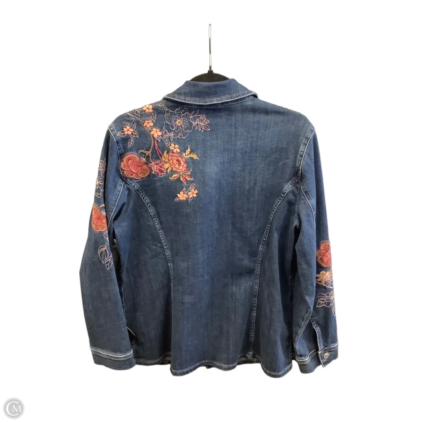 Jacket Denim By Chicos In Blue Denim, Size: L