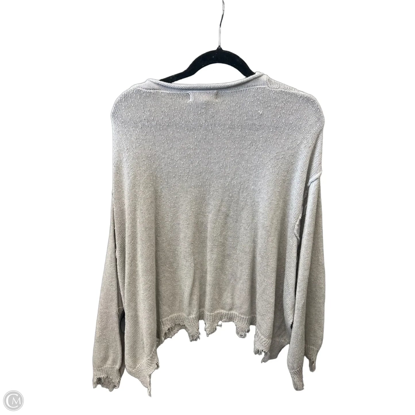 Top Long Sleeve By Peach Love Cream California In Grey, Size: M