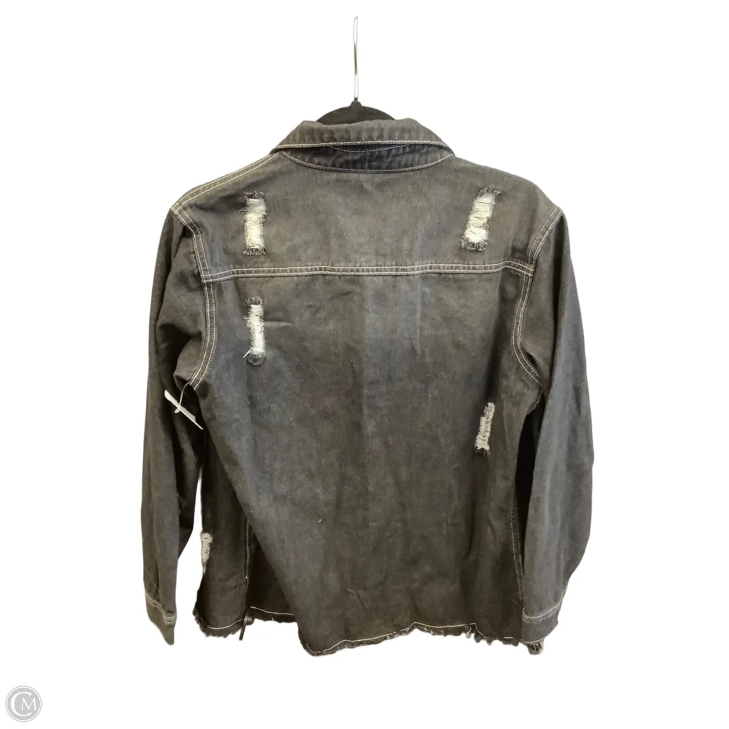 Jacket Shirt By Dokotoo In Black Denim, Size: L