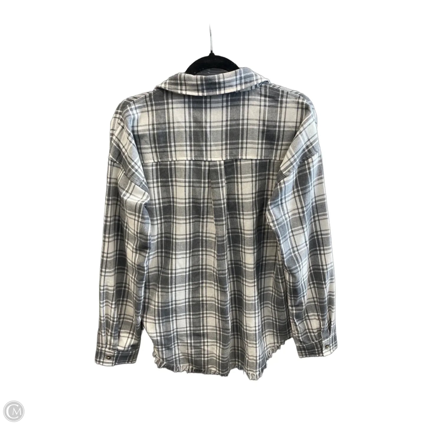 Top Long Sleeve By Hem & Thread In Plaid Pattern, Size: M
