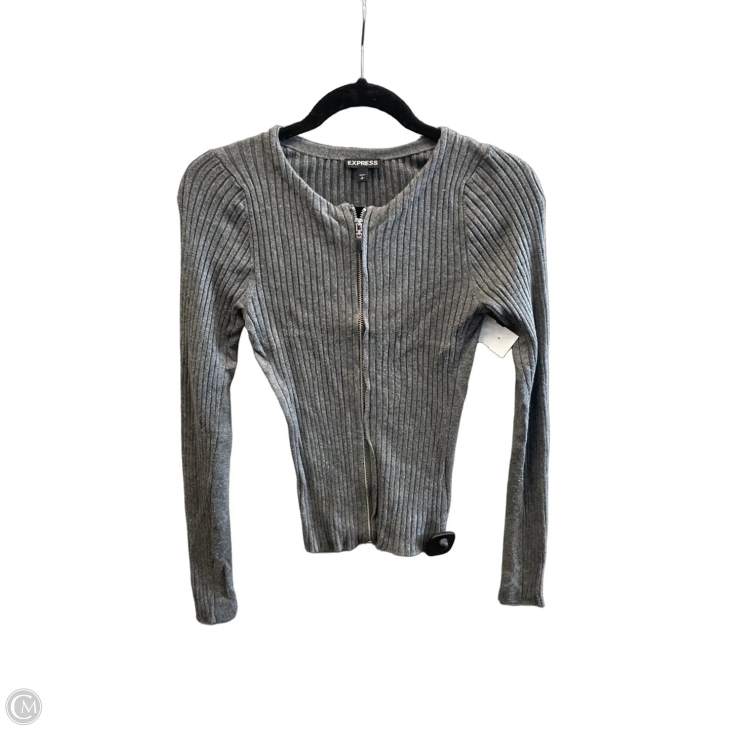 Top Long Sleeve By Express In Grey, Size: Sp