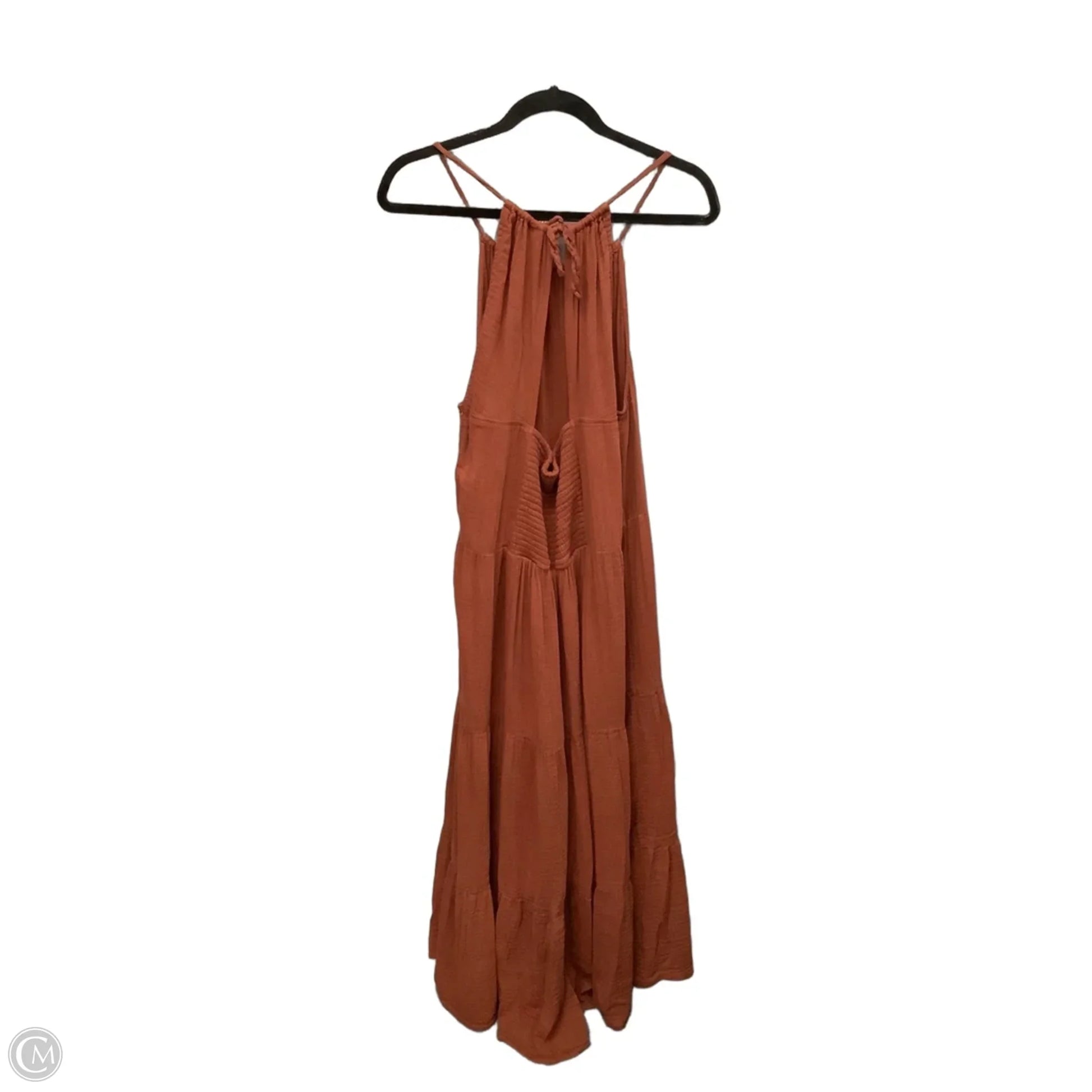 old navy brown dress Casual Midi By In Brown, Size: L shirred v Old Navy Women's Ruffle-Collar Boho