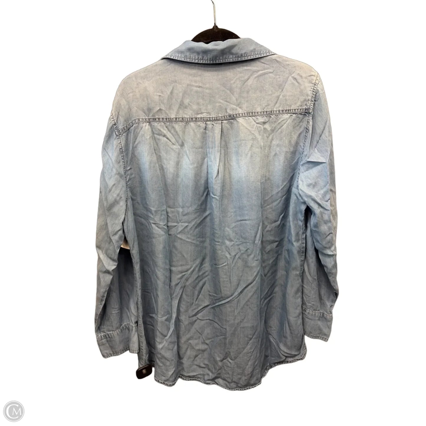 Top Long Sleeve By Ava & Viv In Blue Denim, Size: 1x