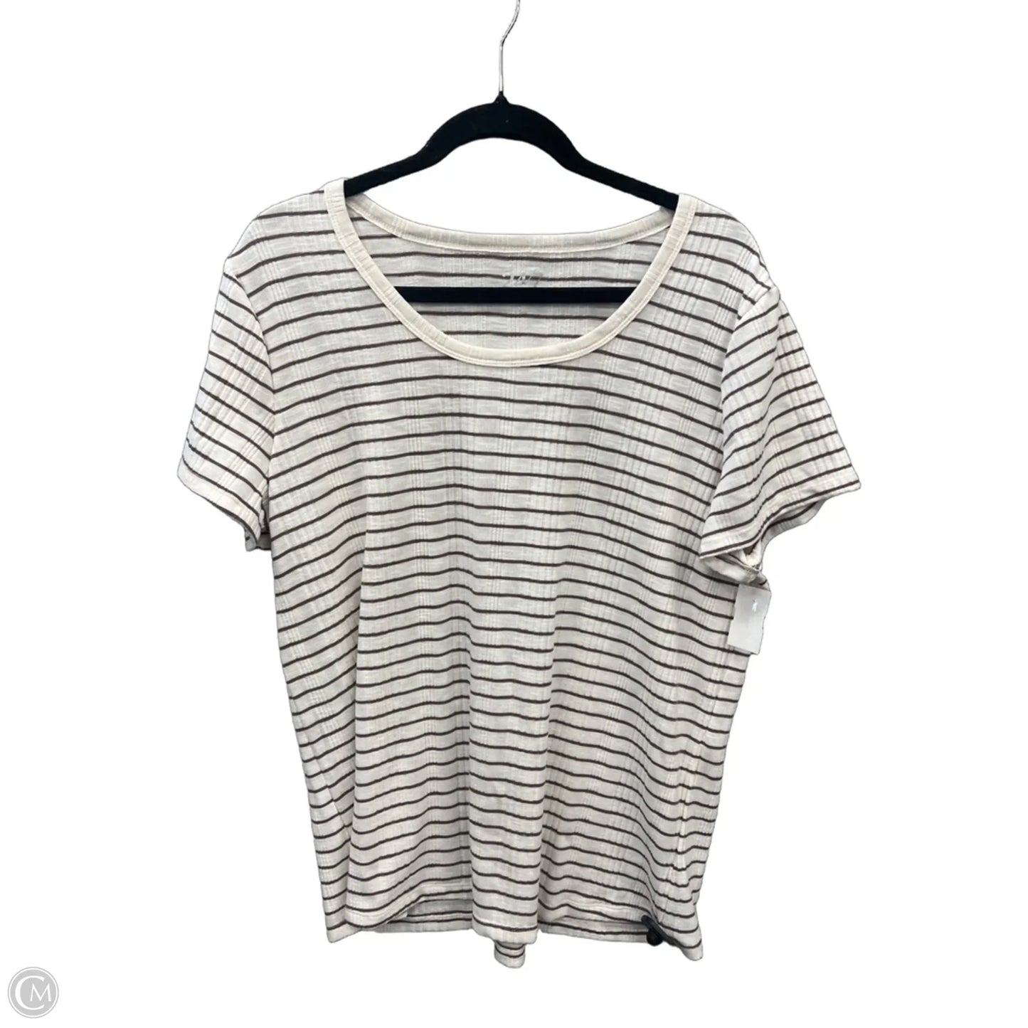 Top Short Sleeve By Maurices In Striped Pattern, Size: Xl