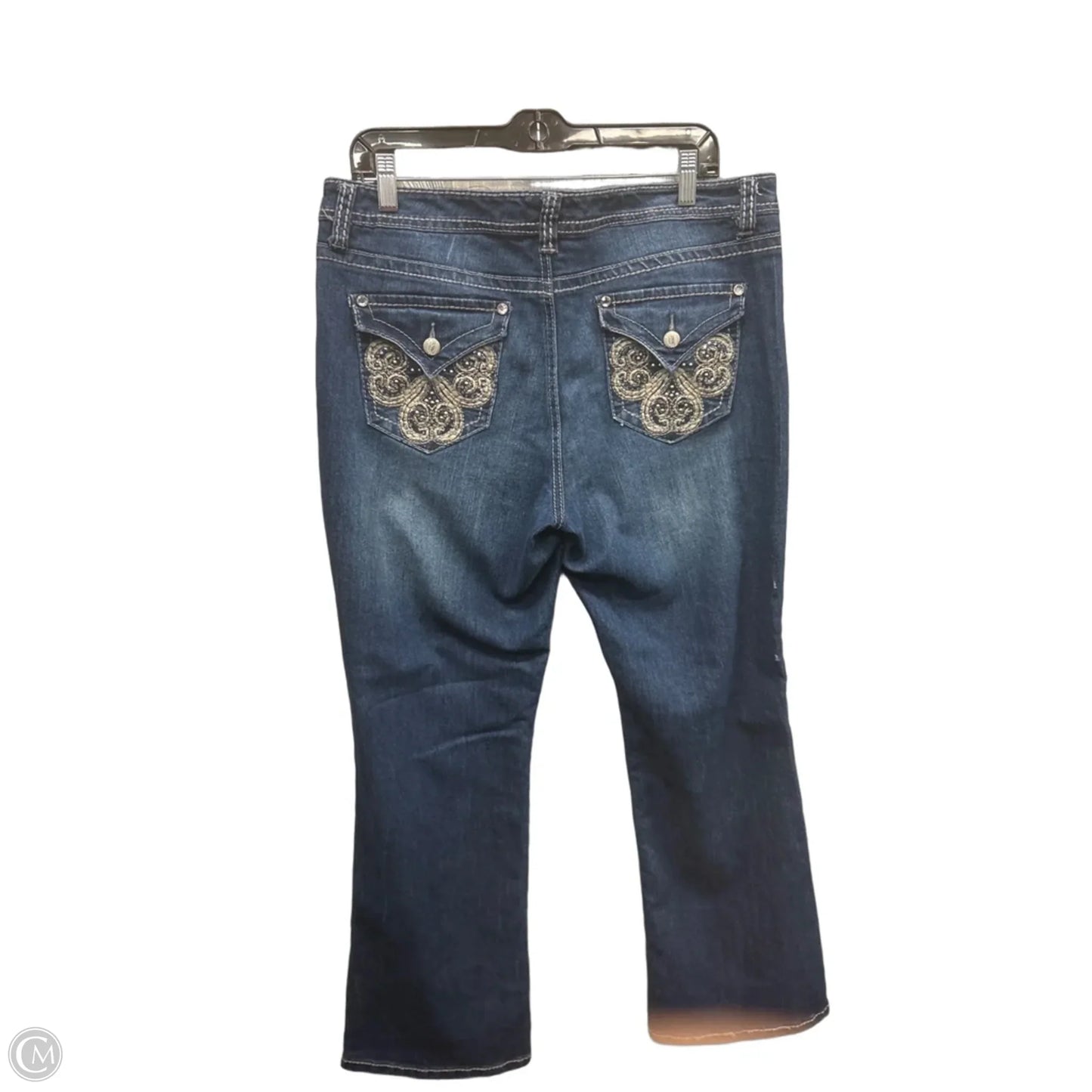 Jeans Flared By Nine West In Blue Denim, Size: 14