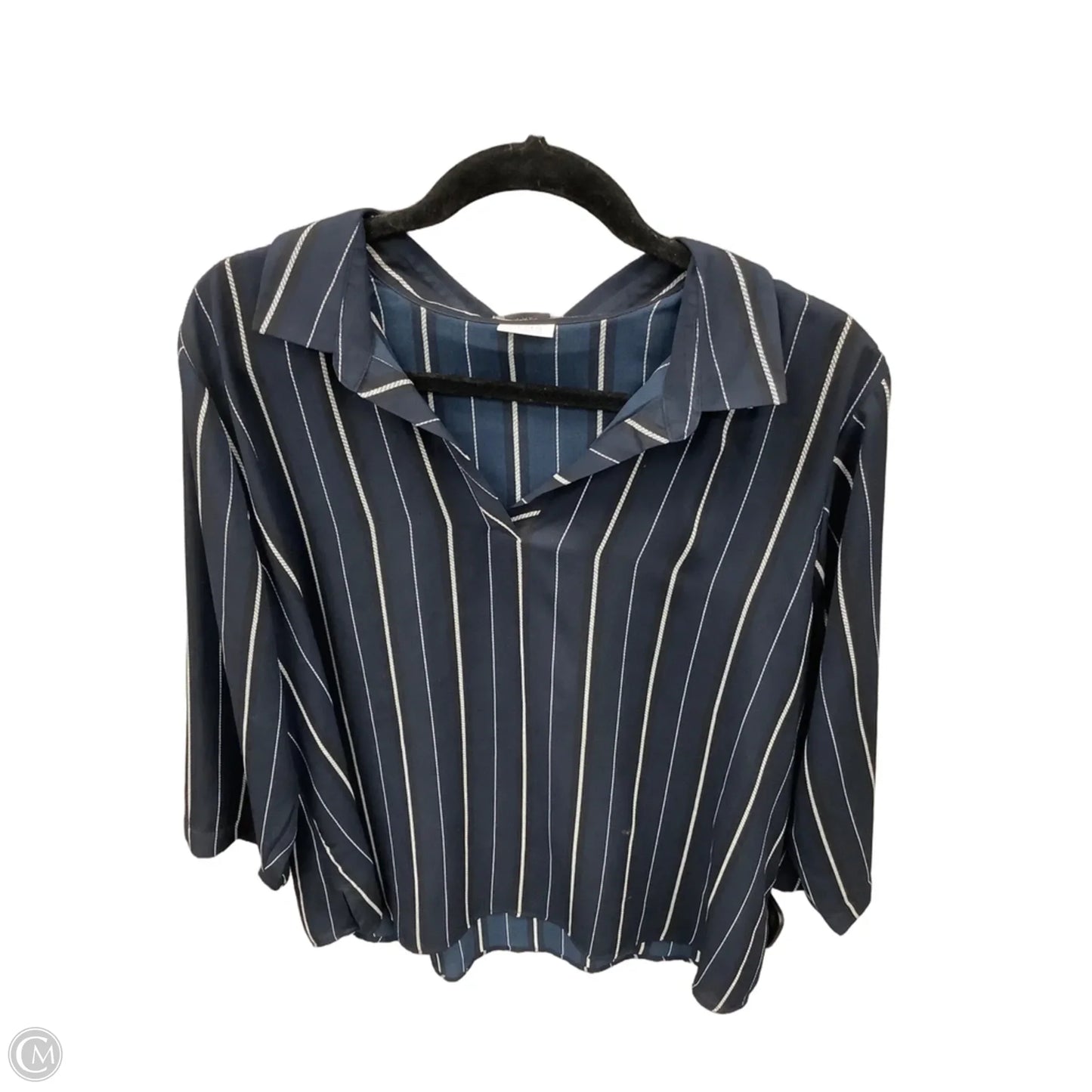 Tunic 3/4 Sleeve By Van Heusen In Navy, Size: Xl